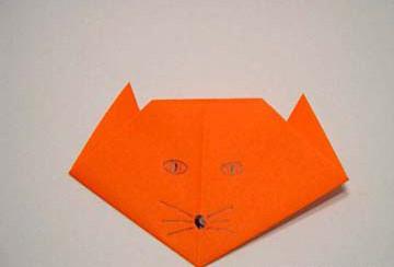 Cómo hacer un gato de papel en técnica de origami simple y rápidamente