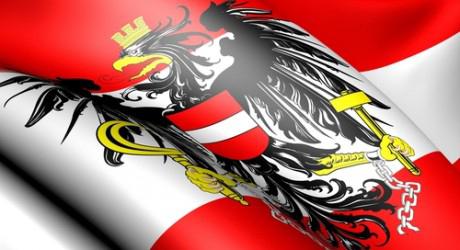 bandera de austria y escudo de armas